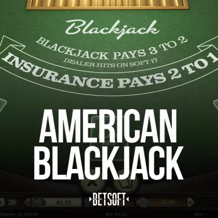 American Blackjack online game logo by Betsoft Gaming on spinko24-casino.com