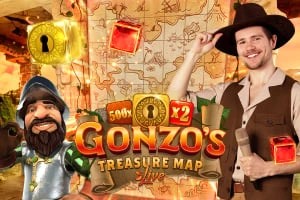 Gonzo's Treasure Map slot visual from Evolution available on spinko24-casino.com