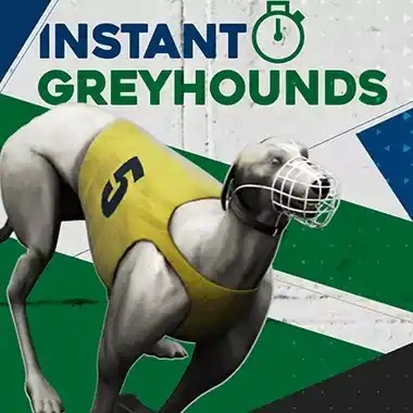 Official Crash Games logo: Instant Virtual Greyhounds by Leap Gaming at Spinko24